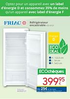 Promotions Friac réfrigérateur encastrable ico 0121 - Friac - Valide de 01/05/2024 à 31/05/2024 chez Eldi