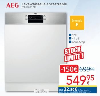 Promotions Aeg lave-vaisselle encastrable feb52630 zm - AEG - Valide de 01/05/2024 à 31/05/2024 chez Eldi