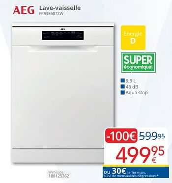 Promoties Aeg lave-vaisselle ffb33607zw - AEG - Geldig van 01/05/2024 tot 31/05/2024 bij Eldi