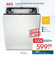 Promotions Aeg lave-vaisselle full encastrable fsb52617z - AEG - Valide de 01/05/2024 à 31/05/2024 chez Eldi