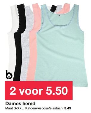 Promoties Dames hemd - Huismerk - Zeeman  - Geldig van 04/05/2024 tot 10/05/2024 bij Zeeman