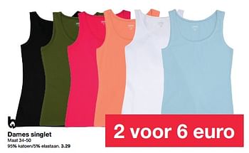 Promoties Dames singlet - Huismerk - Zeeman  - Geldig van 04/05/2024 tot 10/05/2024 bij Zeeman