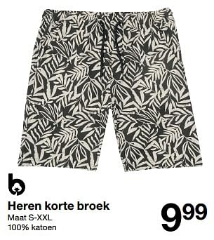 Promotions Heren korte broek - Produit maison - Zeeman  - Valide de 04/05/2024 à 10/05/2024 chez Zeeman