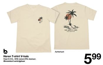 Promotions Heren t-shirt v-hals - Produit maison - Zeeman  - Valide de 04/05/2024 à 10/05/2024 chez Zeeman