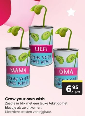 Promoties Grow your own wish - Huismerk - Boekenvoordeel - Geldig van 04/05/2024 tot 12/05/2024 bij BoekenVoordeel