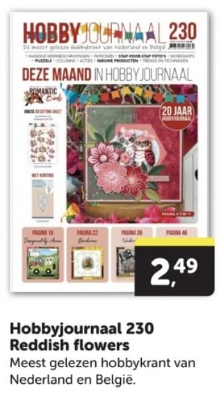 Promoties Hobbyjournaal 230 reddish flowers - Huismerk - Boekenvoordeel - Geldig van 04/05/2024 tot 12/05/2024 bij BoekenVoordeel