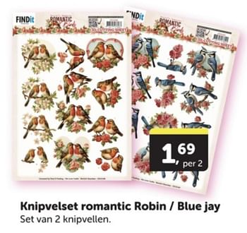 Promotions Knipvelset romantic robin - blue jay - Produit Maison - Boekenvoordeel - Valide de 04/05/2024 à 12/05/2024 chez BoekenVoordeel