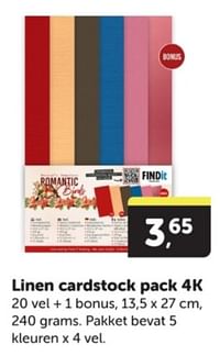 Linen cardstock pack 4k-Huismerk - Boekenvoordeel