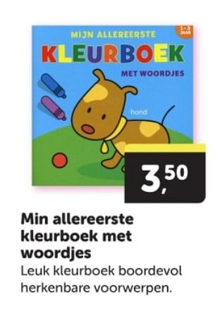 Promoties Min allereerste kleurboek met woordjes - Huismerk - Boekenvoordeel - Geldig van 04/05/2024 tot 12/05/2024 bij BoekenVoordeel