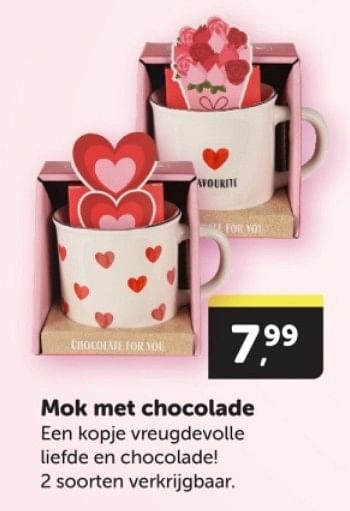 Promotions Mok met chocolade - Produit Maison - Boekenvoordeel - Valide de 04/05/2024 à 12/05/2024 chez BoekenVoordeel