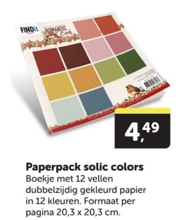 Promotions Paperpack solic colors - Produit Maison - Boekenvoordeel - Valide de 04/05/2024 à 12/05/2024 chez BoekenVoordeel