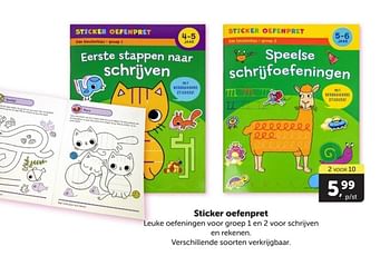 Promoties Sticker oefenpret - Huismerk - Boekenvoordeel - Geldig van 04/05/2024 tot 12/05/2024 bij BoekenVoordeel