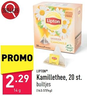 Promotions Kamillethee - Lipton - Valide de 13/05/2024 à 19/05/2024 chez Aldi