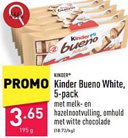 Promoties Kinder bueno white - Kinder - Geldig van 13/05/2024 tot 19/05/2024 bij Aldi