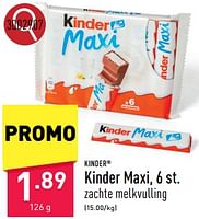 Promoties Kinder maxi - Kinder - Geldig van 13/05/2024 tot 19/05/2024 bij Aldi