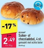 Promoties Suiker- of chocoladebol - Delipain - Geldig van 13/05/2024 tot 19/05/2024 bij Aldi
