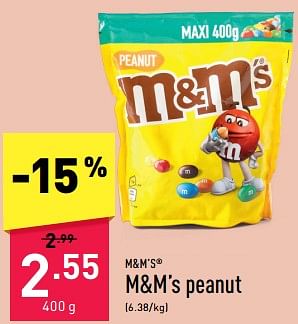 Promotions M+m’s peanut - M&M 's - Valide de 13/05/2024 à 19/05/2024 chez Aldi