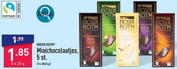 Promotions Minichocolaatjes - Moser Roth - Valide de 13/05/2024 à 19/05/2024 chez Aldi