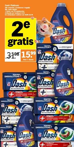 Promotions Dash platinum pods regular - Dash - Valide de 06/05/2024 à 12/05/2024 chez Albert Heijn
