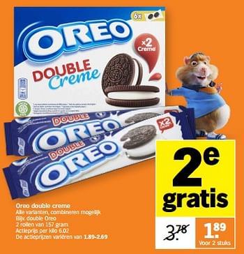Promoties Oreo double creme - Oreo - Geldig van 06/05/2024 tot 12/05/2024 bij Albert Heijn