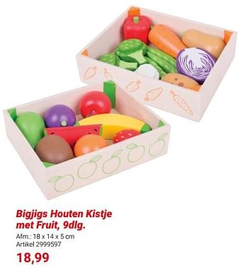Promoties Bigjigs houten kistje met fruit - Bigjigs - Geldig van 01/03/2024 tot 31/05/2024 bij Lobbes