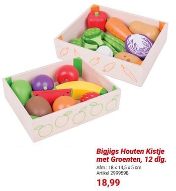 Promoties Bigjigs houten kistje met groenten - Bigjigs - Geldig van 01/03/2024 tot 31/05/2024 bij Lobbes