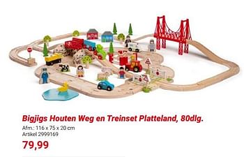 Promoties Bigjigs houten weg en treinset platteland - Bigjigs - Geldig van 01/03/2024 tot 31/05/2024 bij Lobbes