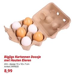 Bigjigs kartonnen doosje met houten eieren
