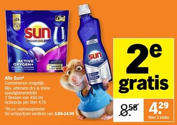 Promoties Sun ultimate dry + shine spoelglansmiddel - Sun - Geldig van 06/05/2024 tot 12/05/2024 bij Albert Heijn