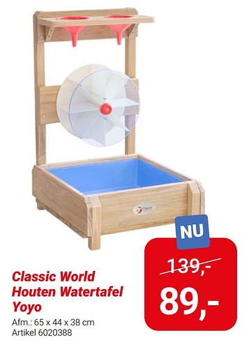 Promoties Classic world houten watertafel yoyo - Classic World - Geldig van 01/03/2024 tot 31/05/2024 bij Lobbes