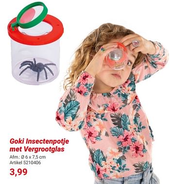 Promoties Goki insectenpotje met vergrootglas - Goki - Geldig van 01/03/2024 tot 31/05/2024 bij Lobbes