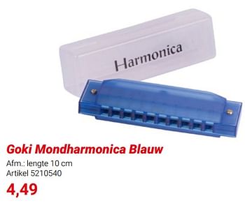 Promoties Goki mondharmonica blauw - Goki - Geldig van 01/03/2024 tot 31/05/2024 bij Lobbes