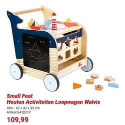 Small foot houten activiteiten loopwagen walvis