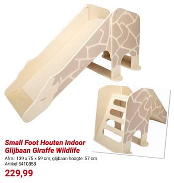Promoties Small foot houten indoor glijbaan giraffe wildlife - Small Foot - Geldig van 01/03/2024 tot 31/05/2024 bij Lobbes