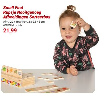 Promoties Small foot rupsje nooitgenoeg afbeeldingen sorteerbox - Small Foot - Geldig van 01/03/2024 tot 31/05/2024 bij Lobbes