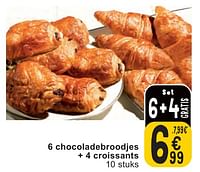 6 chocoladebroodjes + 4 croissants-Huismerk - Cora