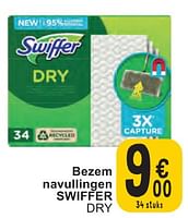 Promoties Bezem navullingen swiffer dry - Swiffer - Geldig van 07/05/2024 tot 13/05/2024 bij Cora