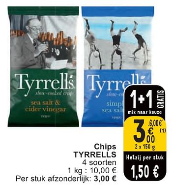 Promoties Chips tyrrells - Tyrrells - Geldig van 07/05/2024 tot 13/05/2024 bij Cora
