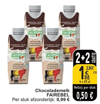 Promoties Chocolademelk fairebel - Fairebel - Geldig van 07/05/2024 tot 13/05/2024 bij Cora