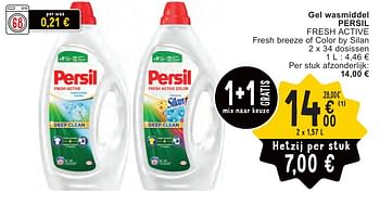 Promoties Gel wasmiddel persil fresh active - Persil - Geldig van 07/05/2024 tot 13/05/2024 bij Cora