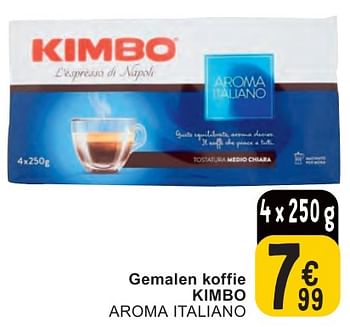 Promotions Gemalen koffie kimbo aroma italiano - Kimbo - Valide de 07/05/2024 à 13/05/2024 chez Cora