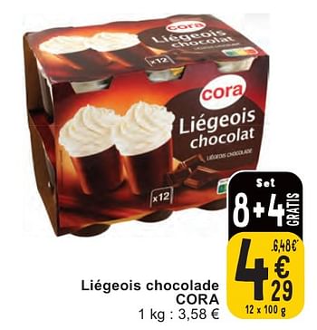 Promoties Liégeois chocolade cora - Huismerk - Cora - Geldig van 07/05/2024 tot 13/05/2024 bij Cora