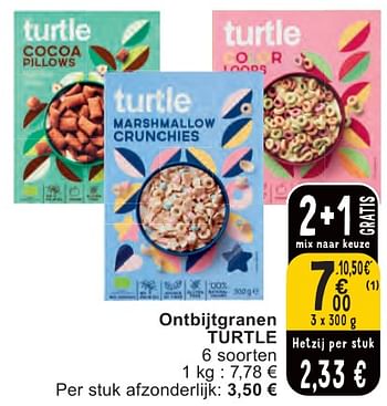 Promoties Ontbijtgranen turtle - Turtle  - Geldig van 07/05/2024 tot 13/05/2024 bij Cora