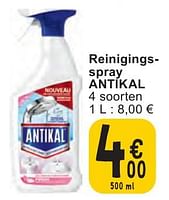 Promoties Reinigingsspray antikal - Antikal - Geldig van 07/05/2024 tot 13/05/2024 bij Cora