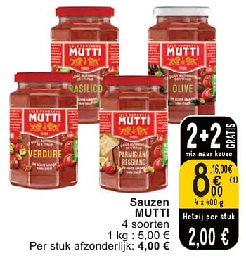 Promoties Sauzen mutti - Mutti - Geldig van 07/05/2024 tot 13/05/2024 bij Cora