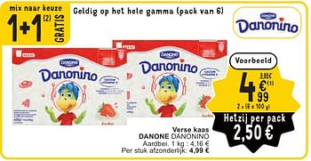 Promoties Verse kaas danone danonino - Danone - Geldig van 07/05/2024 tot 13/05/2024 bij Cora