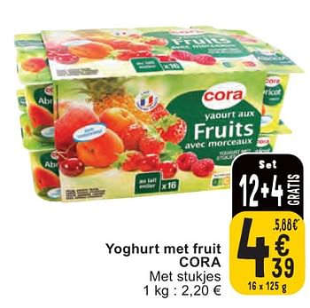 Promotions Yoghurt met fruit cora - Produit maison - Cora - Valide de 07/05/2024 à 13/05/2024 chez Cora