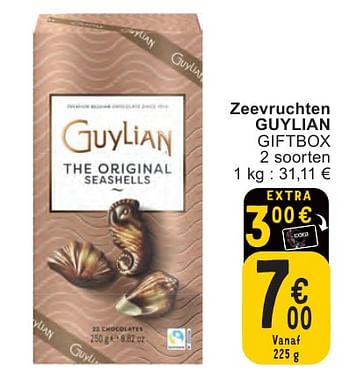 Promotions Zeevruchten guylian giftbox - Guylian - Valide de 07/05/2024 à 13/05/2024 chez Cora