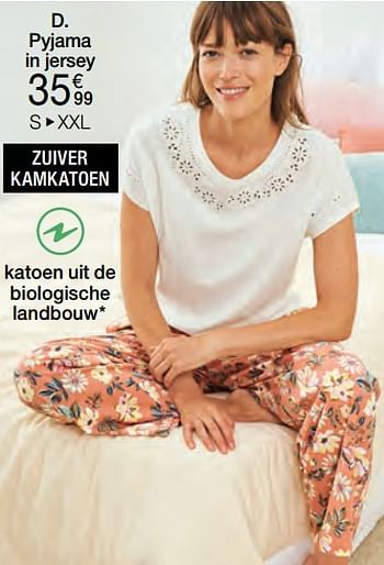 Promoties Pyjama in jersey - Huismerk - Damart - Geldig van 01/05/2024 tot 30/06/2024 bij Damart