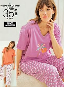 Pyjama met 7-8-broek in jersey